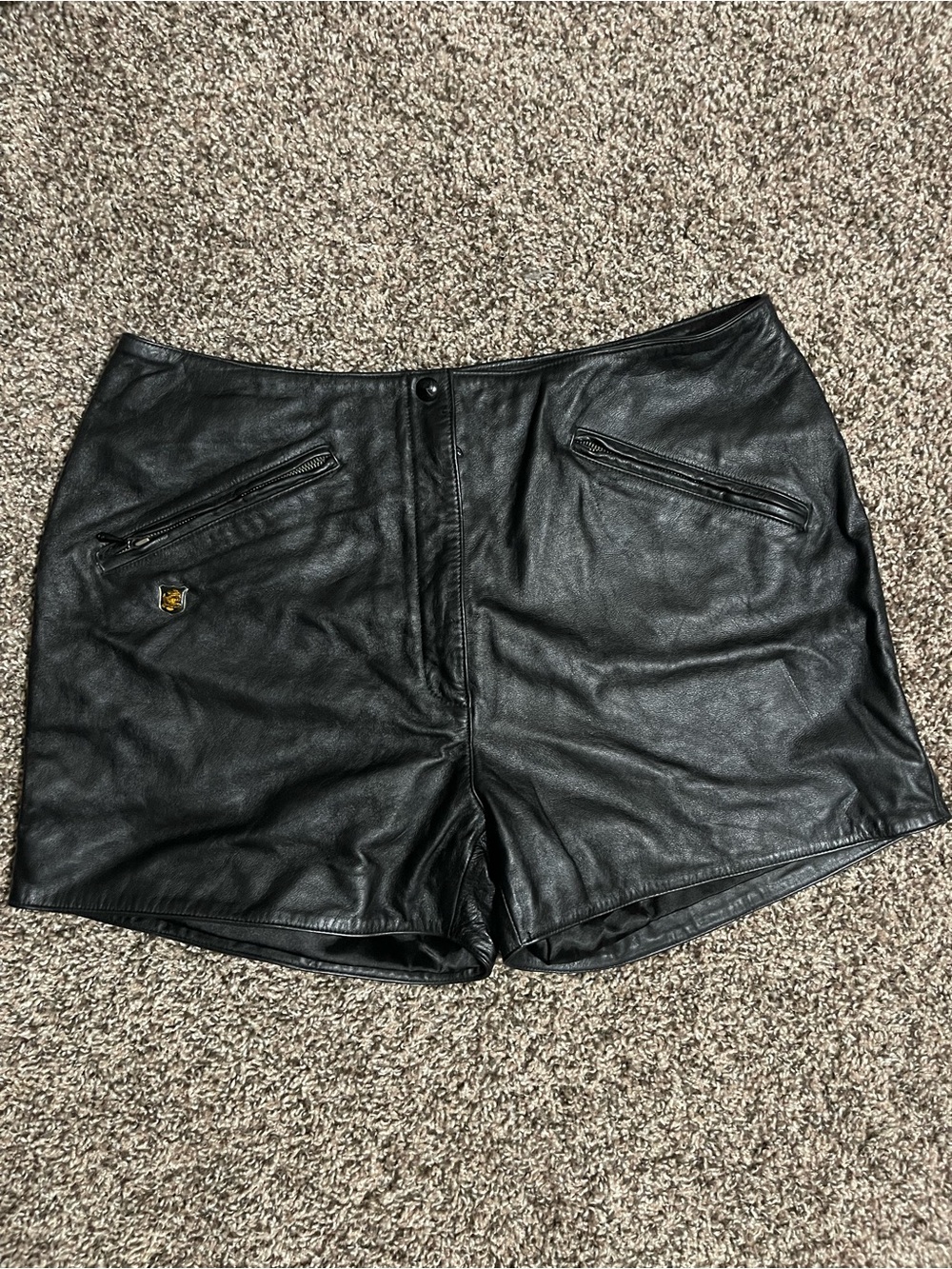 Harley-Davidson Black Leather Shorts